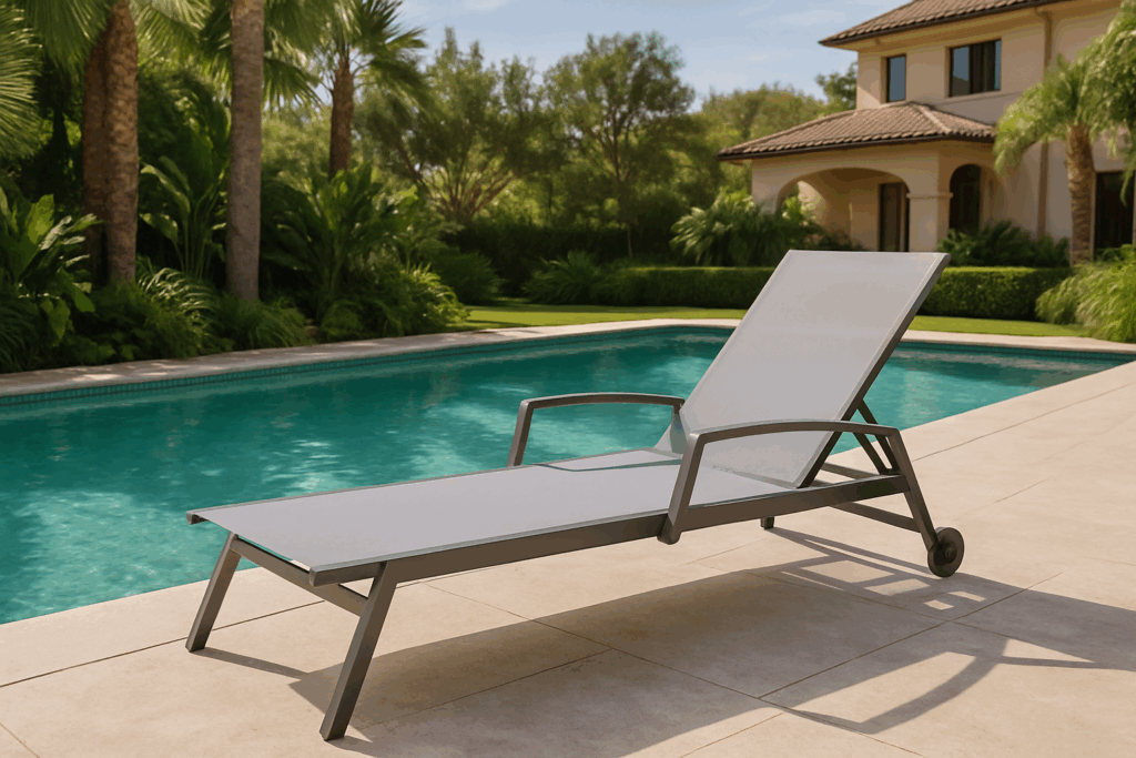outdoor sun lounger with aluminium frame
